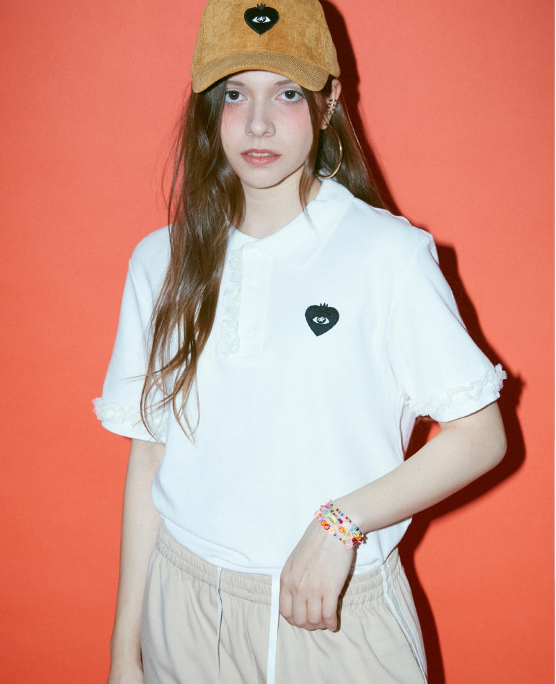 FM91.02 (エフエム91.02)　[female onry] LOVE FM POLO SHIRTS white