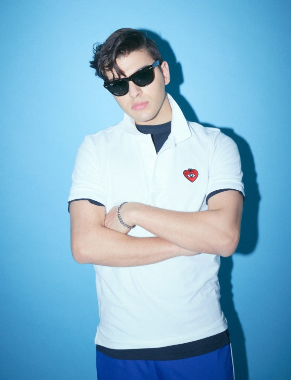 FM91.02 (エフエム91.02)　LOVE FM POLO SHIRTS white