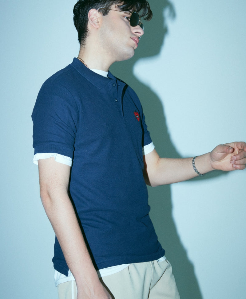 FM91.02 (エフエム91.02)　LOVE FM POLO SHIRTS navy
