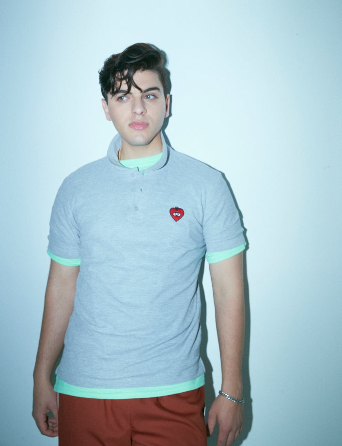 FM91.02 (エフエム91.02)　LOVE FM POLO SHIRTS sports grey