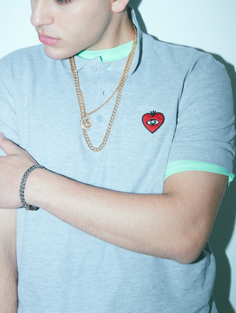 FM91.02 (エフエム91.02)　LOVE FM POLO SHIRTS sports grey