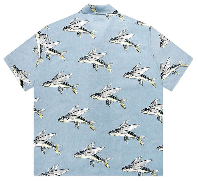 セイントペイン(SAINTPAIN)  SPXBH OPEN COLLAR SHIRTS-BLUE