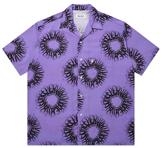 セイントペイン(SAINTPAIN)  SPXBH OPEN COLLAR SHIRTS-PURPLE