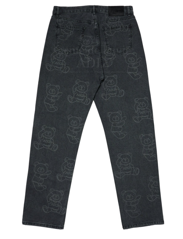 アクメドラビ(acme' de la vie) ADLV BEAR PATTERN DENIM PANTS BLACK
