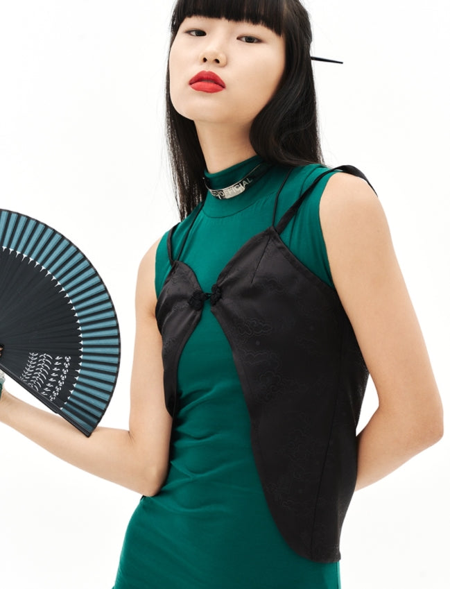 オージーオーディー(OZOD) BUTTERFLY TOP_BLACK