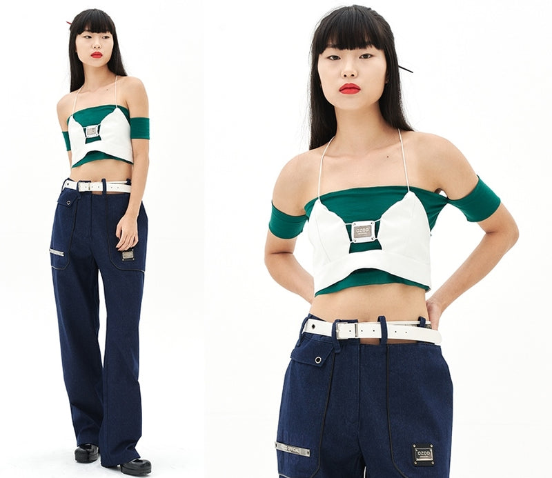 オージーオーディー(OZOD) LEATHER BUSTIER_WHITE