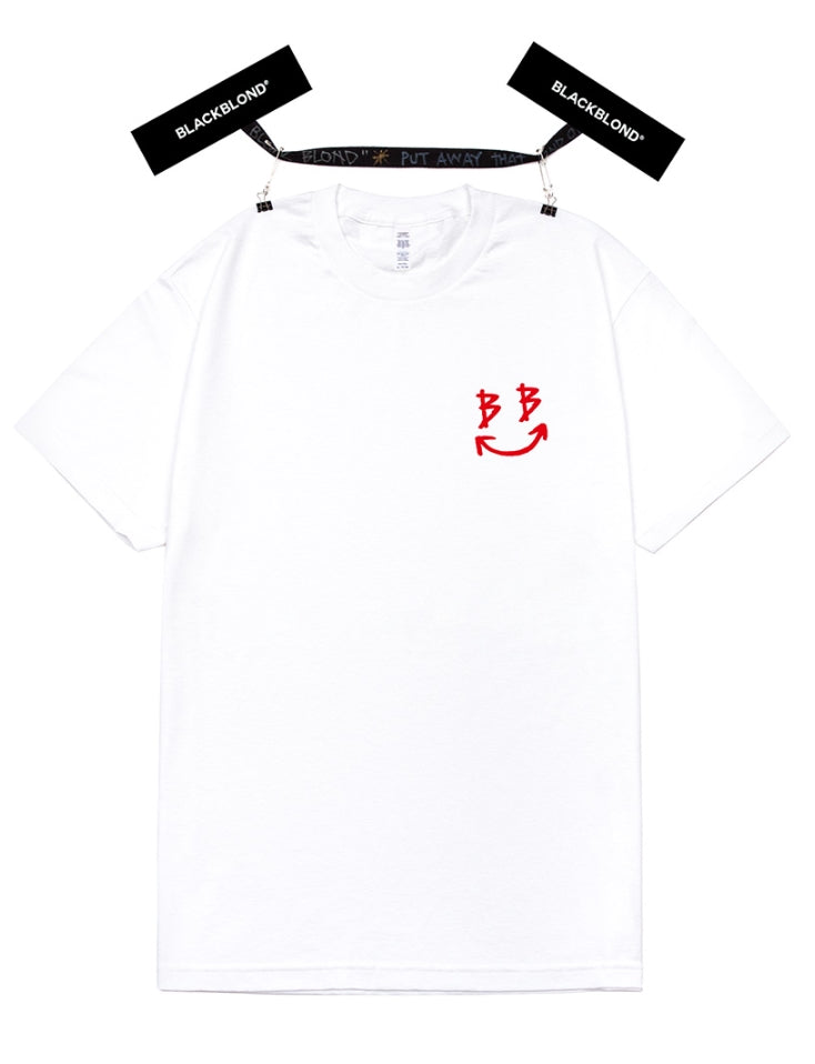 ブラックブロンド(BLACKBLOND) BBD Smile Logo Short Sleeve Tee (White)