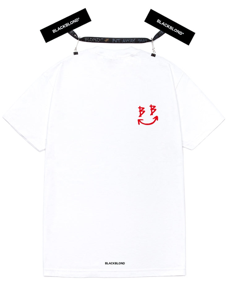 ブラックブロンド(BLACKBLOND) BBD Smile Logo Short Sleeve Tee (White)