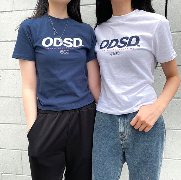 Odd Studio (オッドスタジオ)　Odd Studio ODSD LOGO SLIM-FIT T-shirt - DUST BLUE