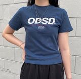 Odd Studio (オッドスタジオ)　Odd Studio ODSD LOGO SLIM-FIT T-shirt - DUST BLUE