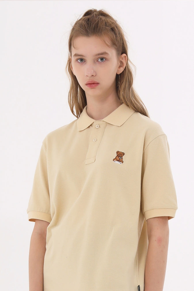 Odd Studio (オッドスタジオ)　UNION BEAR PK T-SHIRTS - LIGHT BEIGE