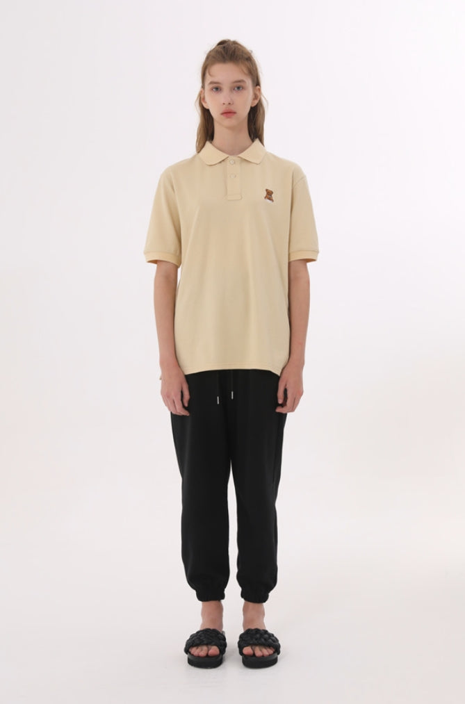 Odd Studio (オッドスタジオ)　UNION BEAR PK T-SHIRTS - LIGHT BEIGE