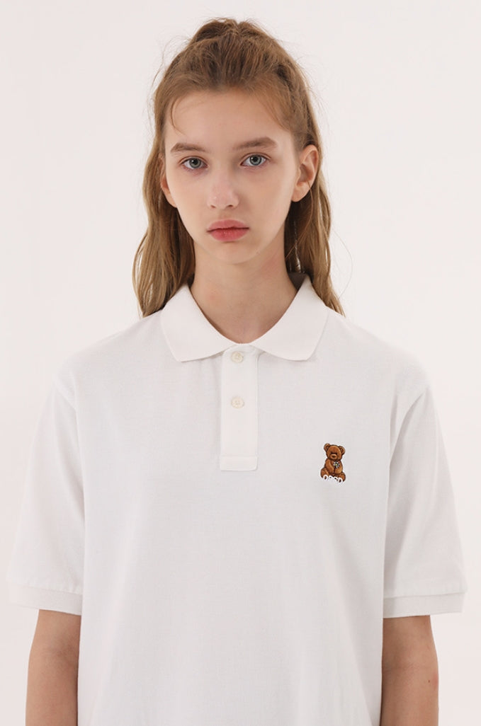 Odd Studio (オッドスタジオ)　UNION BEAR PK T-SHIRTS - WHITE