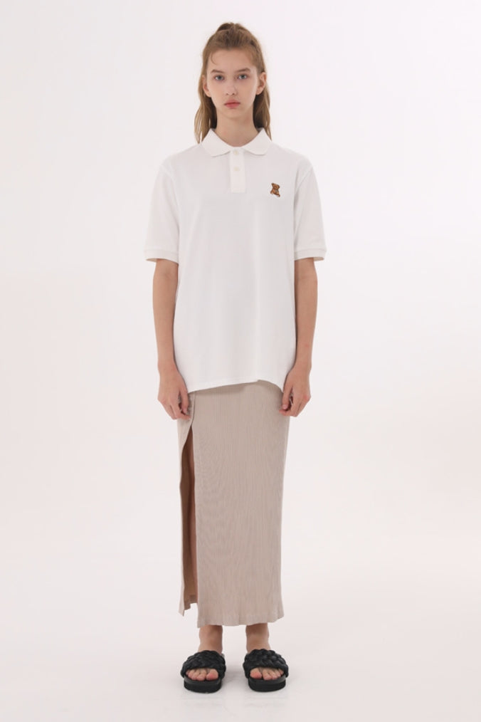 Odd Studio (オッドスタジオ)　UNION BEAR PK T-SHIRTS - WHITE