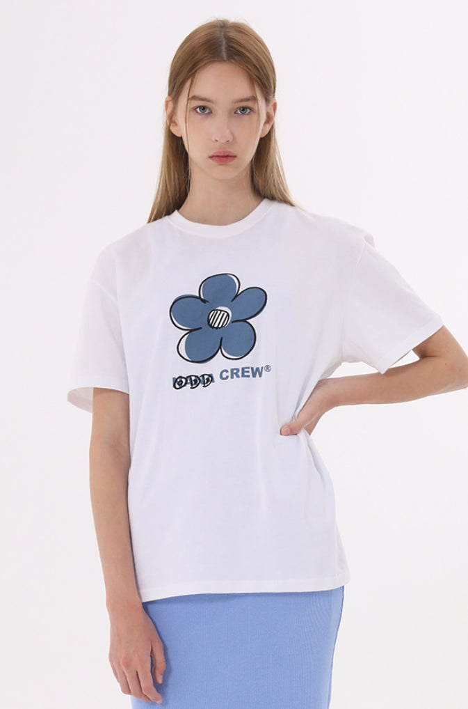 Odd Studio (オッドスタジオ)　DAISY GRAFFITI T-SHIRTS - WHITE