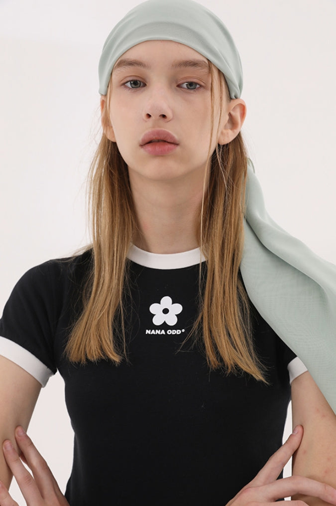 Odd Studio (オッドスタジオ)　DAISY PERAL T-SHIRTS - BLACK