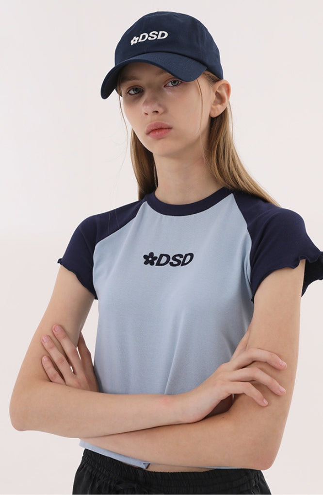 Odd Studio (オッドスタジオ)　DAISY LOGO RAGLAN T-SHIRTS - SKY BLUE