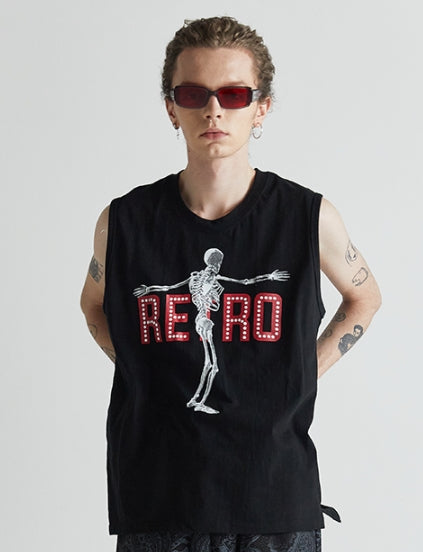 シディスコンマ(SHETHISCOMMA) RETRO SKULL SLEEVELESS