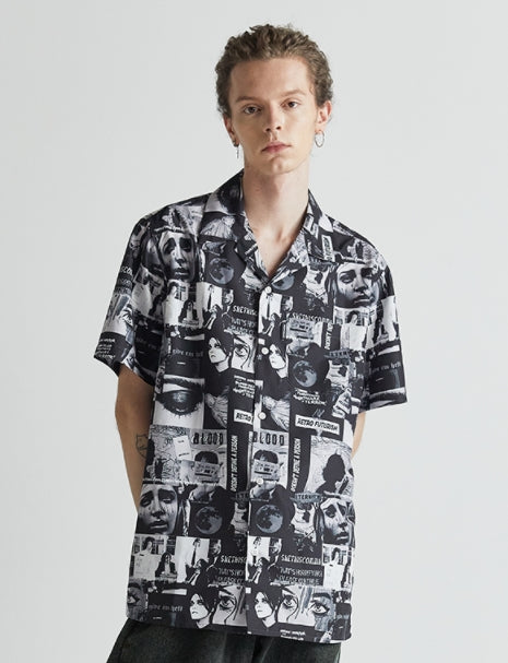 シディスコンマ(SHETHISCOMMA) COLLAGE HALF SHIRTS