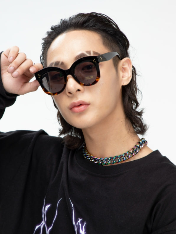 BLACKPURPLE (ブラックパープル)  Big Low sunglasses (LEOPARD)