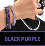 BLACKPURPLE (ブラックパープル)  Square Cubic Train Bracelet_DeepPurple