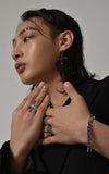 BLACKPURPLE (ブラックパープル)  Square Cubic Train Bracelet_DeepPurple