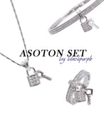 BLACKPURPLE (ブラックパープル)  Asoton Lock & Key Bangle Bracelet