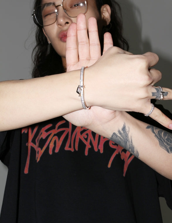 BLACKPURPLE (ブラックパープル)  Asoton Lock & Key Bangle Bracelet