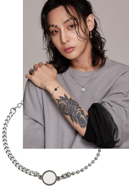 BLACKPURPLE (ブラックパープル)  Ball Half Color Bracelet