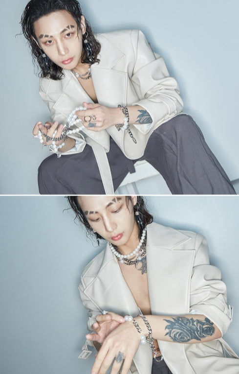 BLACKPURPLE (ブラックパープル)  HIDDLE PEARL CHAIN BRACELET