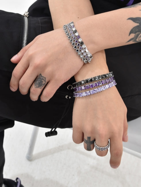 BLACKPURPLE (ブラックパープル)  CLOVER CUBIC BRACELET (2COLOR)