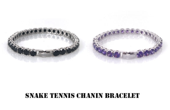 【BLACKPURPLE】Snake tennis chain bracelet BLACKPURPLE (ブラックパープル) SNAKE TENNIS CHAIN BRACELET