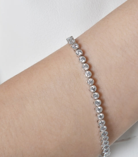 BLACKPURPLE (ブラックパープル)  MINI ROUND TENNIS BRACELET (2COLOR)