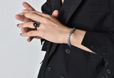 BLACKPURPLE (ブラックパープル)  snow crystal bracelet - black