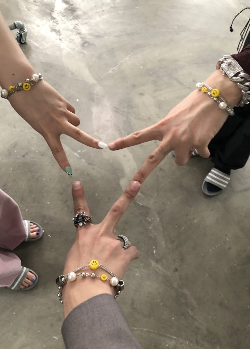 BLACKPURPLE (ブラックパープル) SMILE & PEARL BRACELET