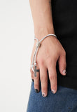 BLACKPURPLE (ブラックパープル) BYBE Leather string bracelet - White