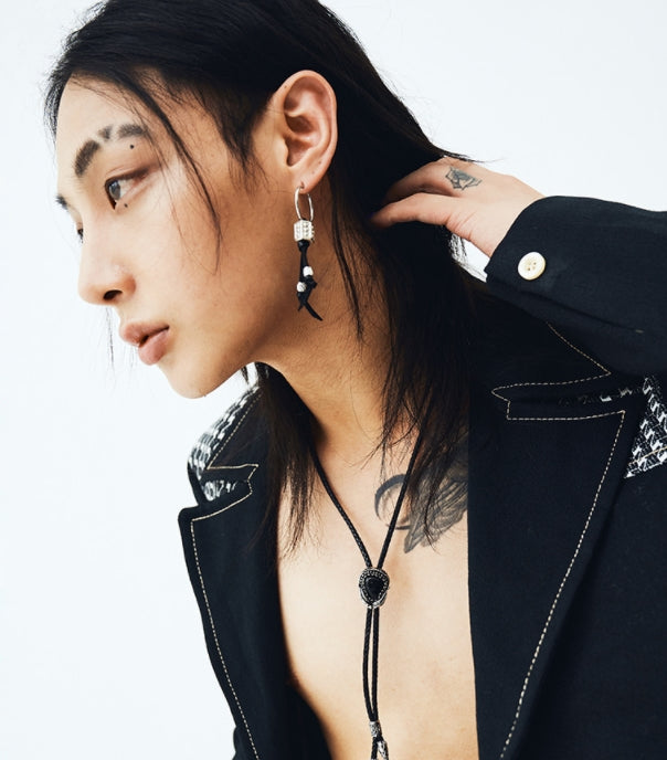 BLACKPURPLE (ブラックパープル) BYBE Leather Piercing - Black