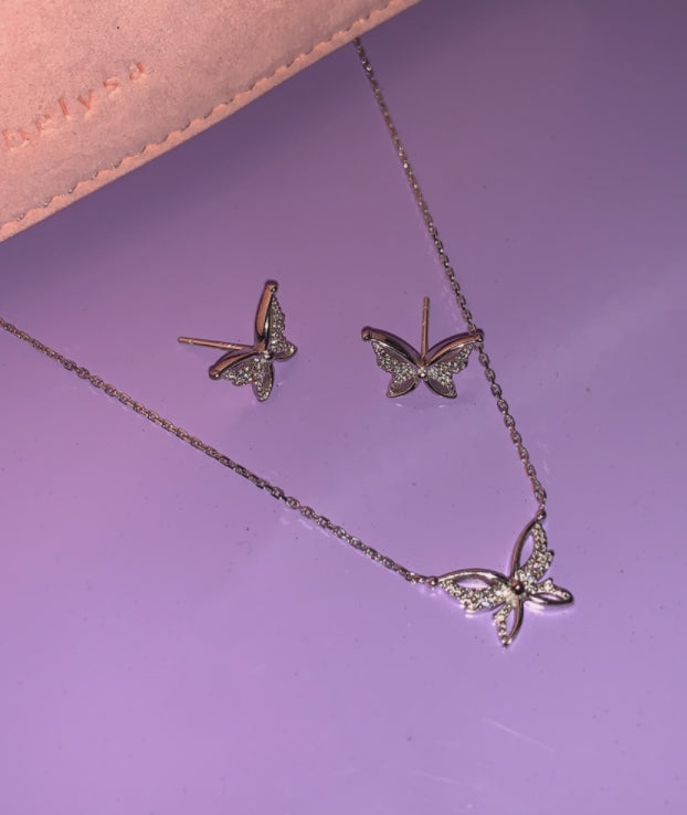 BLACKPURPLE (ブラックパープル)  [silver925] PETAL BUTTERFLY EARRING