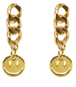 BLACKPURPLE (ブラックパープル) DROP SMILE EARRING (GOLD,SILVER)