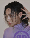 BLACKPURPLE (ブラックパープル) Crystal Glass Mini Ring Earrings