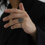 BLACKPURPLE (ブラックパープル) [blacklabel] mini clair crystal guard ring_black