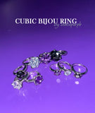 BLACKPURPLE (ブラックパープル)  10mm bijou cubic ring M (BLACK/PURPLE/SLVER)
