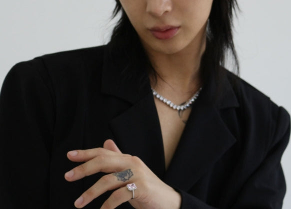 BLACKPURPLE (ブラックパープル) [blackabel] 3A+ Mystic Square Crystal Ring_Pink