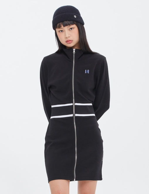 ロマンティッククラウン(ROMANTIC CROWN)  COTTON ZIP UP DRESS_BLACK