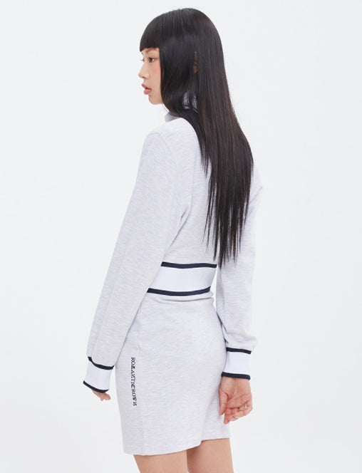 ロマンティッククラウン(ROMANTIC CROWN)  COTTON ZIP UP DRESS_LIGHT GREY