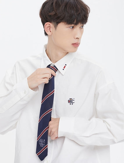 ロマンティッククラウン(ROMANTIC CROWN)  STRIPE KNIT TIE_NAVY