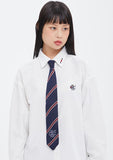 ロマンティッククラウン(ROMANTIC CROWN)  STRIPE KNIT TIE_NAVY
