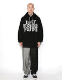 アジョバイアジョ(AJOBYAJO) Oversized (19) Slogan Wool Knit Hoodie [Black]