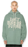 アジョバイアジョ(AJOBYAJO) Oversized (19) Slogan Wool Knit Hoodie [Mint]