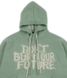 アジョバイアジョ(AJOBYAJO) Oversized (19) Slogan Wool Knit Hoodie [Mint]